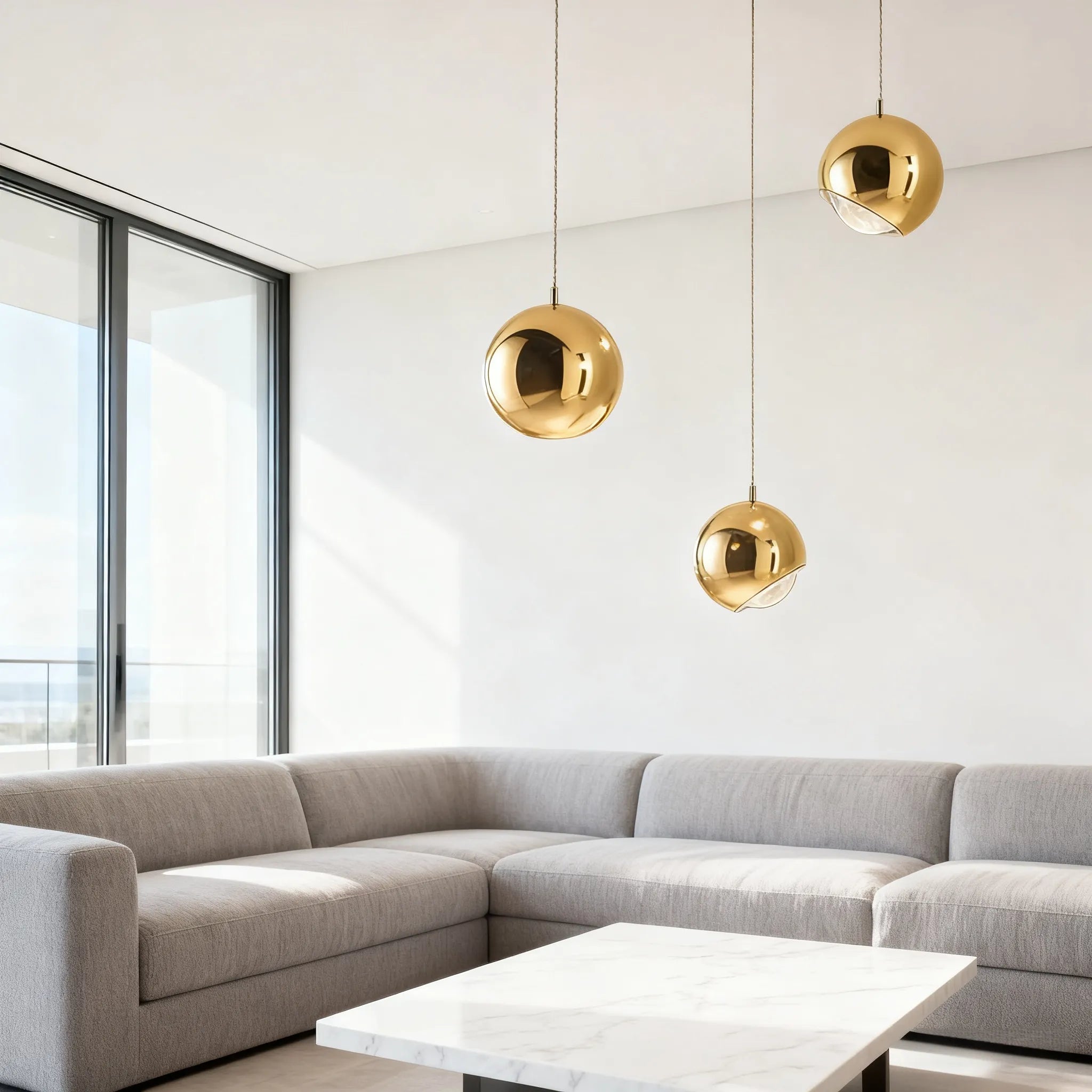 Modern Ball Pendant Light – Gold/Silver Metal/Acrylic for Bedroom